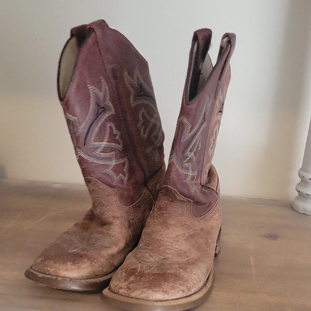 🐄🤠 Old West Brown Western Cowboy Boots